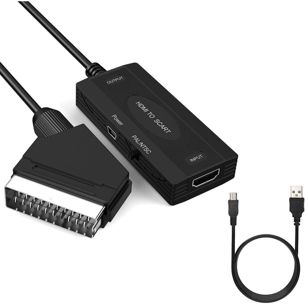 Hdmi To Scart Video Converter, 1080P Hd Adapter With Cables, Ntsc/Pal Support (Video+Audio Over Scart) 12181803