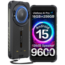 Ulefone RugKing Rugged Smartphone, 16GB+256GB/2TB TF, 9600mAh Dock Charging, 126dB Speaker, Android 15, 50MP Waterproof Camera, 5.99 inch IP68 Outdoo