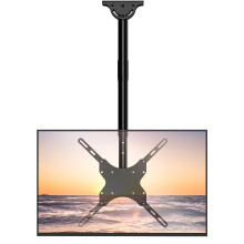 WALI TV Ceiling Mount, Adjustable Tilt Swivel Ceiling TV Bracket for 26 to 65 Inch Flat Screen, Holds Up to 50 kg, Max VESA 400x400mm, Support Flat a