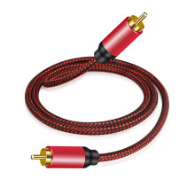 Digital Coaxial Audio Cable 3M,1RCA Male to 1RCA Male Subwoofer Cable Nylon Braided RCA Video Cable for Subwoofer, Home Theater, HDTV, Hi-Fi Systems