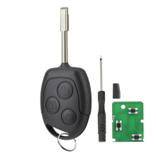 433MHz 4D63 Chip Remote Key For Ford Fiesta MK6 2002 - 2008 / Ford Focus Fiesta Fusion Transit Connect Key fob 3 Buttons with FO21 Blade Screwdriver