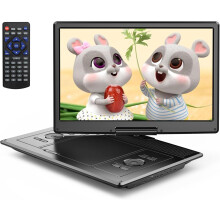 YOTON 16.9" Portable DVD Player with 14.1" HD Swivel Screen for Car, 6-Hour Rechargeable Battery, TV/Projector Sync, Region-Free, High Volume Speaker