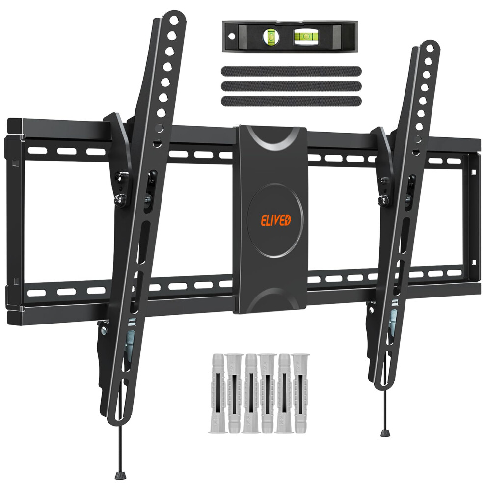 Elived Tilt Tv Wall Bracket, Tv Mount For Most 37-75 Inch Flat & Curved Lcd Led Oled Tvs With Max. Vesa 600X400mm Up To 45Kg, Sturdy Tilting Tv Brack
