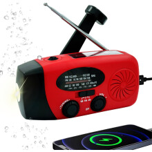 Handsider Wind Up Radio, Solar Emergency FM AM NOAA Portable Radio with SOS Alarm, LED Flashlight, 2000mAh Power Bank USB C Cellphone Charger for Cam