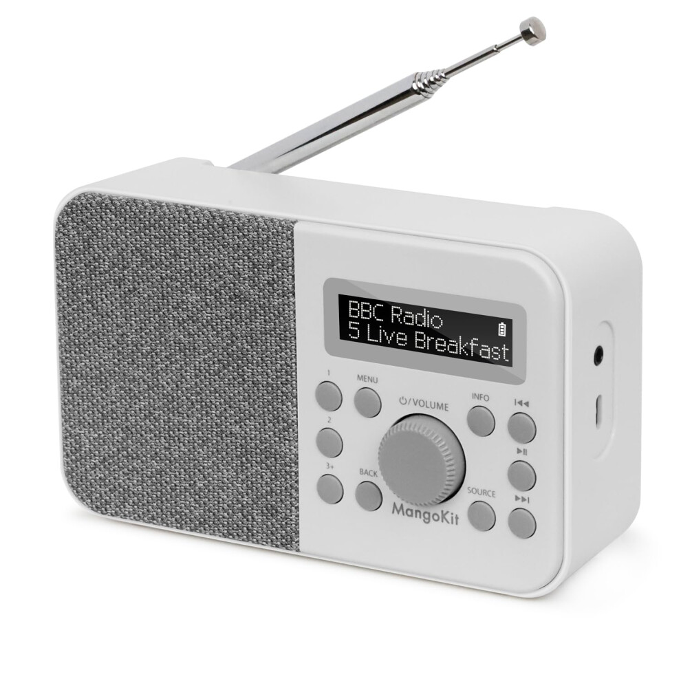 Mangokit Pr2s Dab Radios Portable,Dab+ Digital Radios Mains And Battery, Fm Kitchen Radio,Dab Radio With Bluetooth, Display, Alarm&Clock&Snooze Timer 76107368