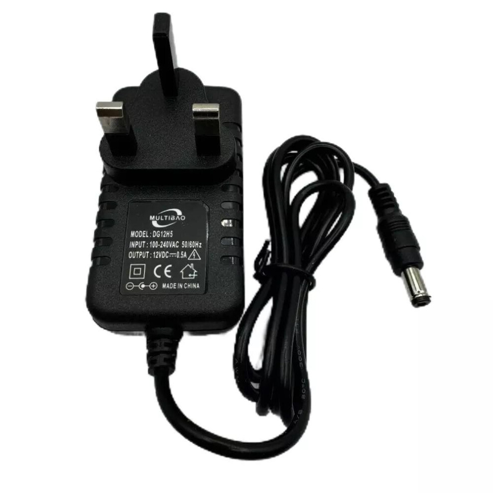 Multibao 12V 500Ma Power Supply Adapter, 100-240V Ac To Dc 12V 0.5A 6W Universal Driver Transformer 5.5Mm X 2.1Mm For Cctv Cameras, Routers 47463127