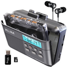 KLIM K7 Cassette Tape Player - Cassette to MP3 Converter - Portable Cassette Player - Tape Recorder with Built-in Microphone & Speaker - Rechargeable