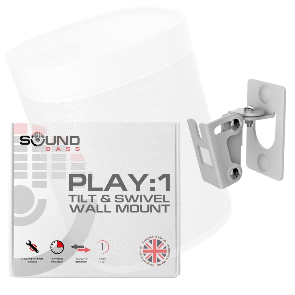 Photos - Portable Audio Accessories Play 1 Wall Mount, Compatible with Sonos Play:1 Only, Adjustable Swivel & Tilt Mechanism, Mounting Bracket Includes All Fixi
