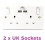 Status STATUS Plug Socket UK | Double Socket with Double USB Plug | White Plastic | 13A Double Switched Wall Socket | S2G13A2USBSWS4 4