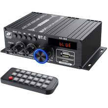 LiNKFOR Bluetooth Amplifier 40W+40W Stereo Audio Amplifier with Bluetooth 5.0 for Speakers, Bass & Treble Control, LCD Display, Remote, AUX RCA USB S