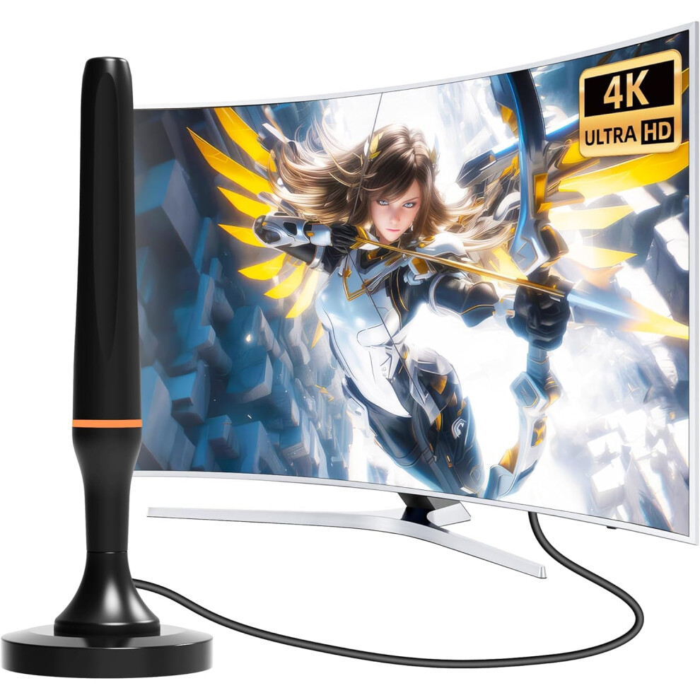 Digital Indoor Tv Aerial For Smart Tv, Freeview Tv Ariels Indoor, High Gain Portable Hdtv Antenna For Television 4K 1080P / Vhf/Uhf/Dab Radio - With 30531109