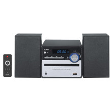 Roxel Micro All in One CD Player with USB Playback, FM Radio, BT Streaming, AUX In, and Remote Control for Versatile Listening RCD-230BT