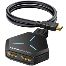 KiWiBiRD HDMI Splitter 1 in 2 out, 4K HDMI Splitter for Dual Monitors Adapter for 2 Monitor Screens Display UHD 3D 2160p 1440p 1080p HDCP, Compatible