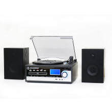 Steepletone Broadway 5 in 1 Bluetooth music centre with CD,FM radio,3 speed Record player has facility to burn vinyl or CD to USB