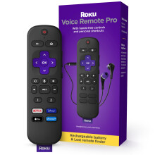 Roku Voice Remote Pro | Rechargeable Voice Remote with TV Controls, Lost Remote Finder, Private Listening, Hands-Free Voice Controls & Personal Short
