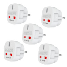 GETRAVE Pack of 5 UK to US Plug Adaptor Type G to Type A and B UK to American, Canada, Australia, Jamaica, Barbados, Mexico, Thailand, China, Japan,