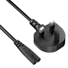 Figure 8 Power Lead 1.8m, 2 Pin Core Figure 8 Power Supply Cord, Figure 8 IEC-C7 AC Cable Lead UK Plug for PC Monitor,PS5,PS4,PS3,DVD,Printer,Samsung