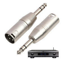 2 Pack TRS XLR Male to 6.35mm Male Adapter,1/4 Inch Balanced Audio Jack to XLR Connector for Studio Mixers, Microphones and Amplifiers Metal Construc