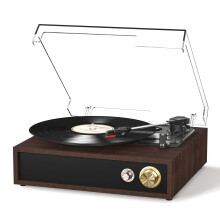 FYDEE Record Player - Dual Way Bluetooth | 3 LP Sizes | Built-in Stereo Speakers | 33/45/78 RPM Turntable | USB Output and MP3 Recording | RCA Output