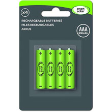 Smart Solar Rechargeable Batteries AAA 600mAh 4 Pack