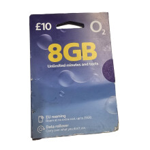 O2 | Pay As You Go Sim Card From O2 | Black 8GB/10