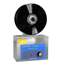 MaquiGra Ultrasonic Vinyl Record Cleaner Disc/Disk Washer Machine, 6Pcs One Time, 0~20 min Timing，Liftable，Deep Cleaning, with Drying Rack Kit