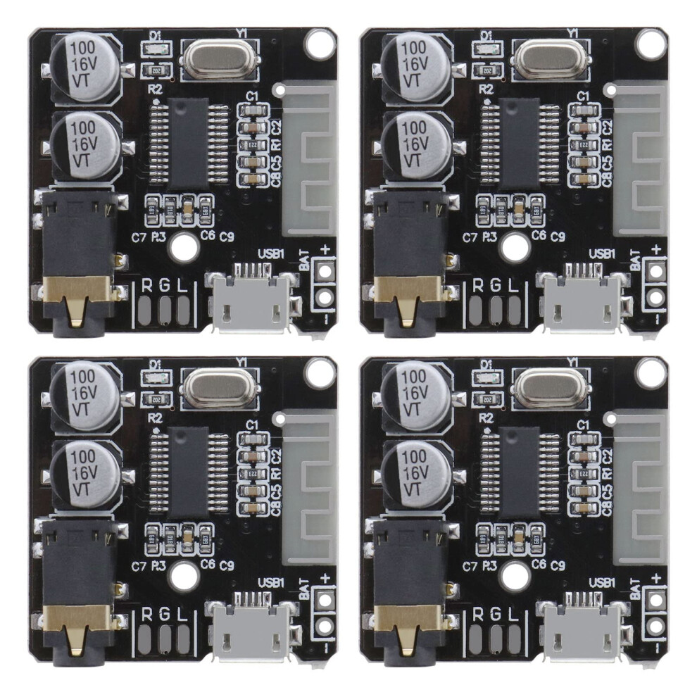 The Lord Of The Tools Lord Of The Tools 4Pcs Mp3 Bluetooth 5.0 Receiver Board Car Speaker Audio Amplifier 3.7V-5V Bluetooth Audio Receiver Decoding Board 3X3cm/ 1.18X1.18i