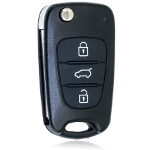 3 Button Replacement Remote Flip Key Fob Case Shell Fix For Compatible with Hyundai i20 i30 i35 iX20 iX35 and Kia Ceed Soul Sportage Venga