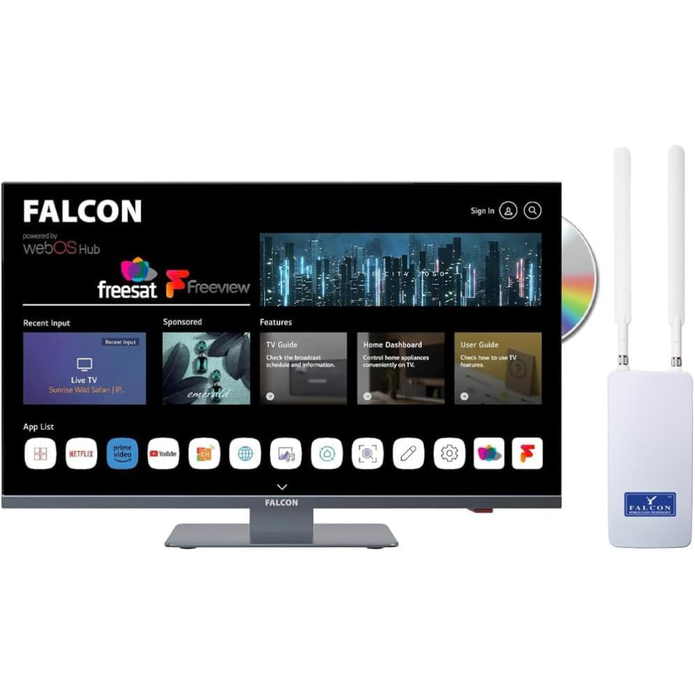 Falcon Webos 24Â Smart Combo Fhd Camping Tv And Mobile Internet Combined Solution 35707523