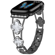 Sixmoat Straps Compatible with Apple Watch Strap for Women 38mm 40mm 41mm 42mm 44mm 45mm 46mm 49mm, Bling Bracelet Designer Dressy Clover for iWatch