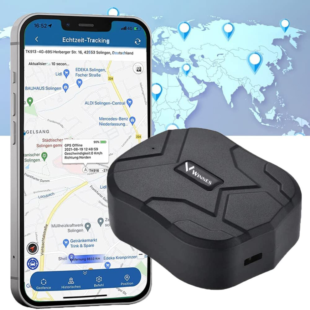 Gps Tracker, 10000Mah Battery Gps Car Tracker With Magnet, Waterproof Real Time Positioning Anti Lost Tracking Device For Fleet, Van, Vehicle, Worldw 90741524