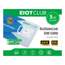 EIOTCLUB International SIM Card, 5GB/30 Days Data SIM, Use in the US & 33 European Countries, 5G/4G High Speed Travel SIM (No Activation or Roaming F