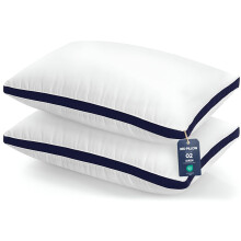 Utopia Bedding Pillows 2 Pack Queen Size, (Navy) Hotel Quality Pillows, Brushed Fabric, Bed Pillow for Back, Stomach or Side Sleepers - 18 x 26 inch