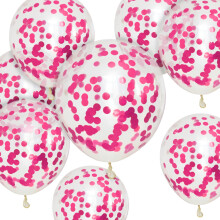 Pink Confetti Balloons 50 PCS 12 inch Party Balloons pack Strong Thicken Balloons For Happy Birthday, Kids Party, Weddings, Baby Shower Events Decora
