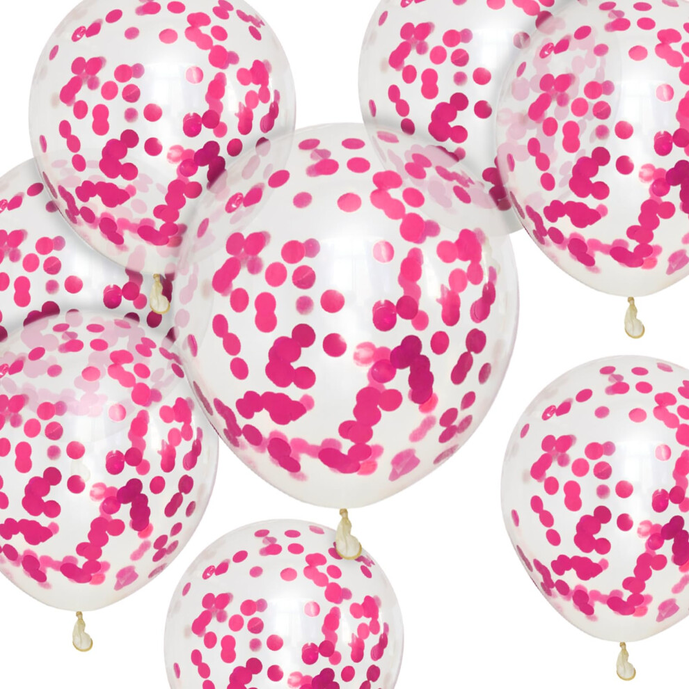 Hykjnbw Pink Confetti Balloons 50 Pcs 12 Inch Party Balloons Pack Strong Thicken Balloons For Happy Birthday, Kids Party, Weddings, Baby Shower Events Decora