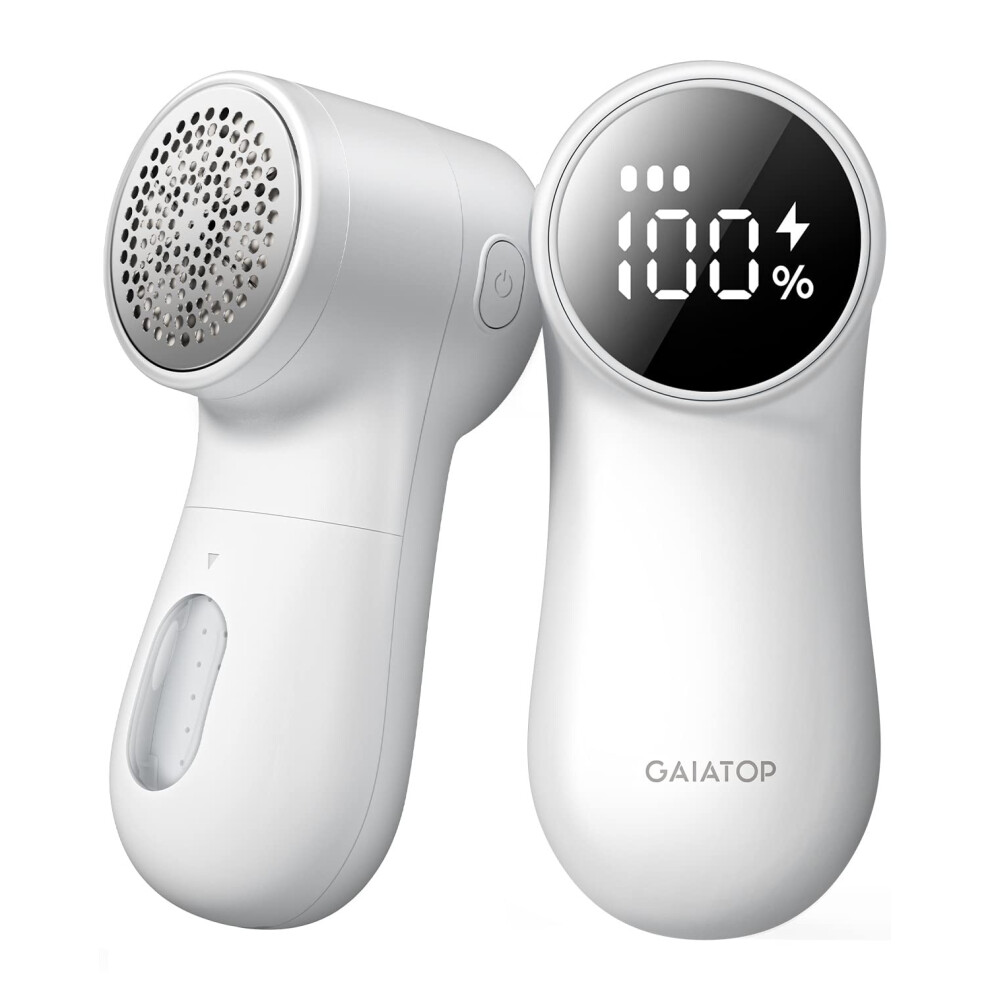 Gaiatop Fabric Shaver, Rechargeable Lint Remover Sweater Defuzzer, Intelligent Digital Display Lints Shaver Fuzzs Pills Bobbles Trimmer For Clothes A