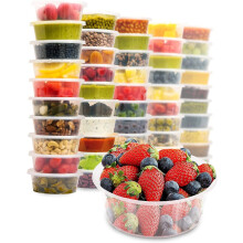 AVLASH 25 Pack- 250ml / 8oz Round Stackable Plastic Food Container Set With Lids - Reusable, Leakproof, Dishwasher & Microwave Safe, BPA Free Contai