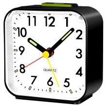 Aitvsfao Alarm Clock, Silent Alarm Clocks Bedside Non Ticking Table Clock Battery Powered Large Display Snooze Light Clocks for Heavy Sleepers Kids B