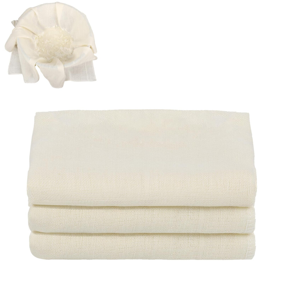 3 Pcs Cheesecloth, 50 X 50 Cm Unbleached Grade 90 Muslin Cloths For Cooking Ultra Fine Washable Cheese Cloths For Straining For Filtering Juice Chees Paefiu