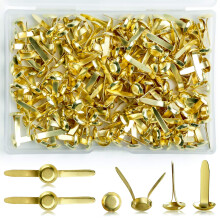 200 Pcs Split Pins, Metal Paper Fasteners Mini Brads, 8mm x 16mm Round Scrapbooking Brads Split Pins with Storage Box for Paper Craft DIY Stamping Sc