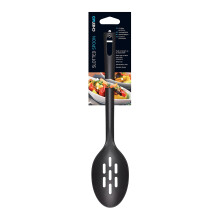 Chef Aid Black Nylon Slotted Serving Spoon, BPA Free Kitchen Utensil for use with Non-Stick Cookware, Ideal for Serving and Draining a Wide Selection