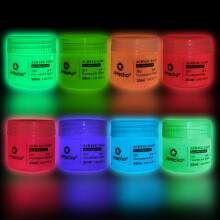 Artecho Glow in the Dark Paint-Set of 8 Colors, 20 ml/0.7 oz Acrylic Paint for Decoration, Art Painting, Outdoor and Indoor Art Craft, Supplies for C