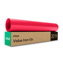 Cricut Value Iron On Vinyl | 30.5cm x 6.1 m (12" x 20 ft) | Heat Transfer Vinyl (HTV) for All Cricut Cutting Machines | Red