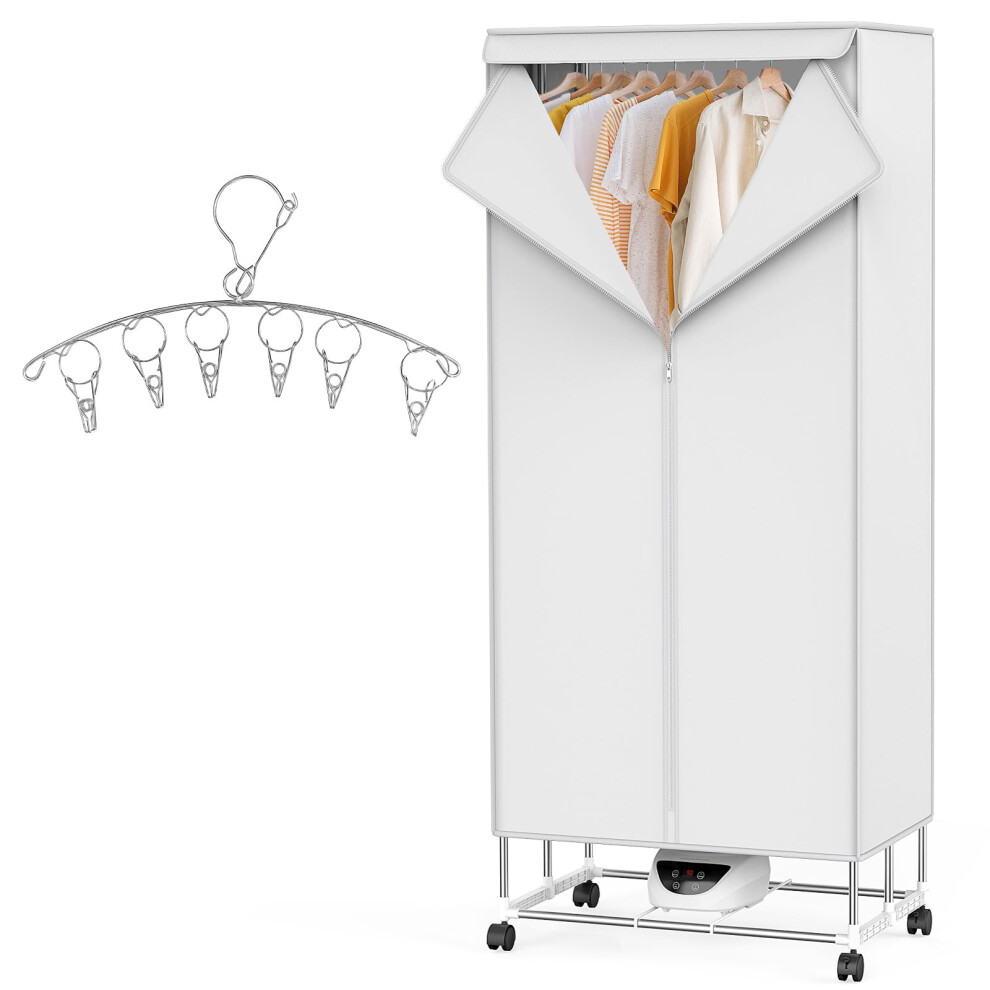 Innotic Heated Clothes Airer, 1500W Electric Clothes Dryer With 240 Min Timer, 2-Tier Stainless Steel Heated Clothes Airer With Cover, Energy Efficie-image-OPC-PMGTCX6-NEW