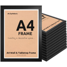 A4 Photo Frame, Black, Pack of 12, Picture Frame, Certificate, Art Print Poster, 21cm x 29.7cm, Black Frames, A4 Photo Collage Gallery Display
