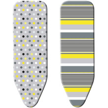 Minky Smartfit Reversible Ironing Board Cover, Reversible Design, Yellow and Grey Cover, Standard Fit to Suit All Ironing Boards,125 x 45 cm