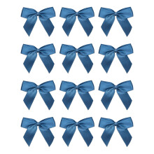 Italian Options Satin Ribbon Bows Self Adhesive 12-Piece Pack, 5 cm Bow Width, Smoke Blue