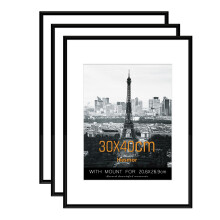 Hesmor 30 x 40 cm Picture Frame Photo Frames Aluminum Acrylic Frame Black Wall-Mounted Poster Frames for Bedroom and Living Room Decoration, Pack of