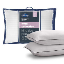 Silentnight Hotel Collection Super King Pillow - Covers Half of a Super King Size Bed - Luxury Quality Big Large Pillow - Soft Touch Cover Filled wit