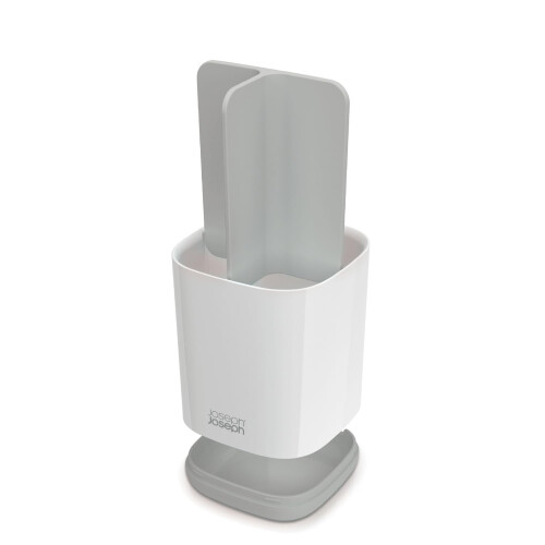 Joseph Joseph Joseph Joseph Easy-Store - Compact Toothbrush Holder Caddy Bathroom Storage- White/Grey 2